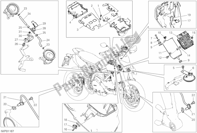 Tutte le parti per il 12c - Dispositivi Elettrici del Ducati Hypermotard 950 SP 2020